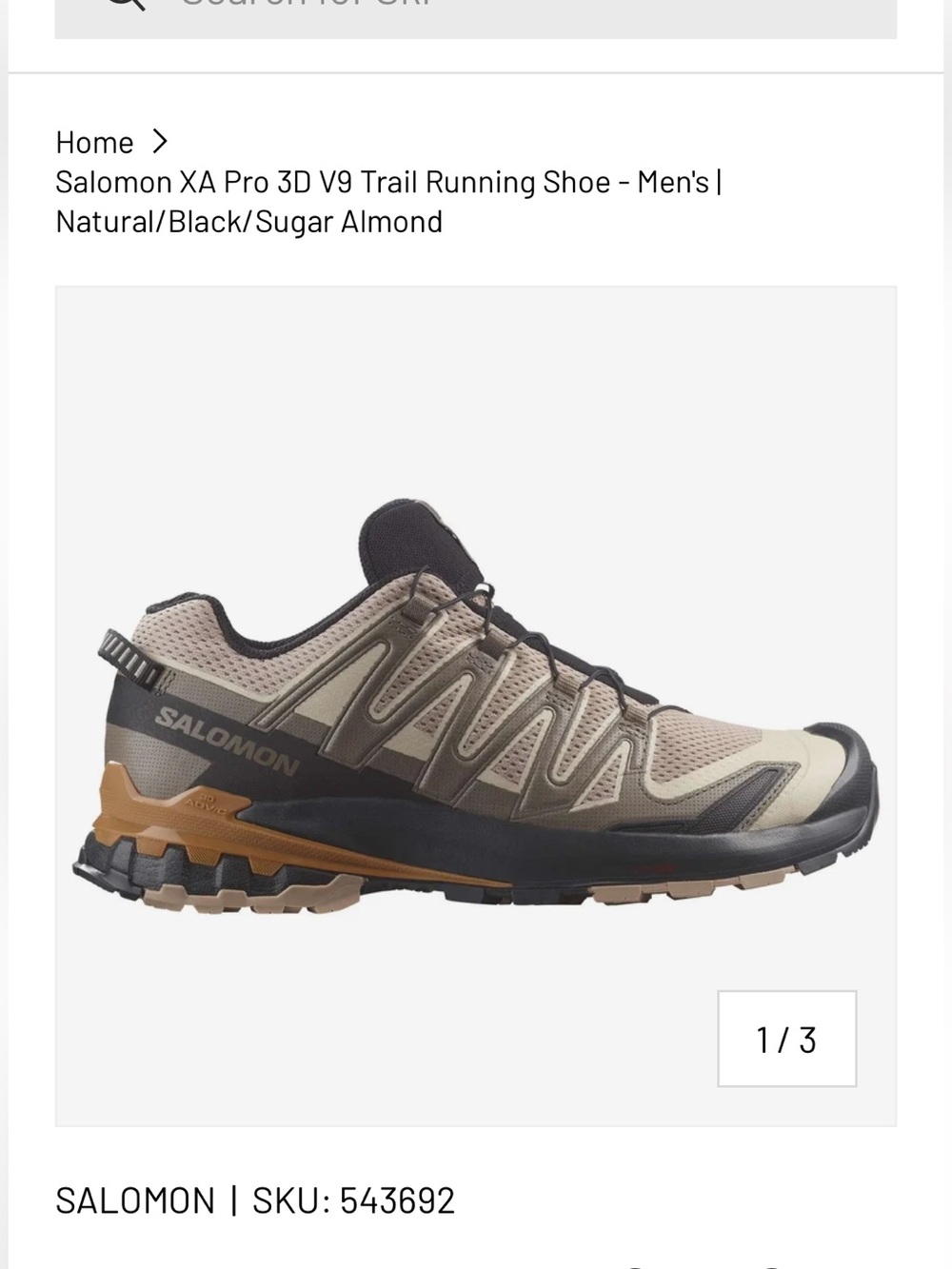 SALOMON XA PRO 3D V9 TRAIL RUNNING SHOE - MEN'S
